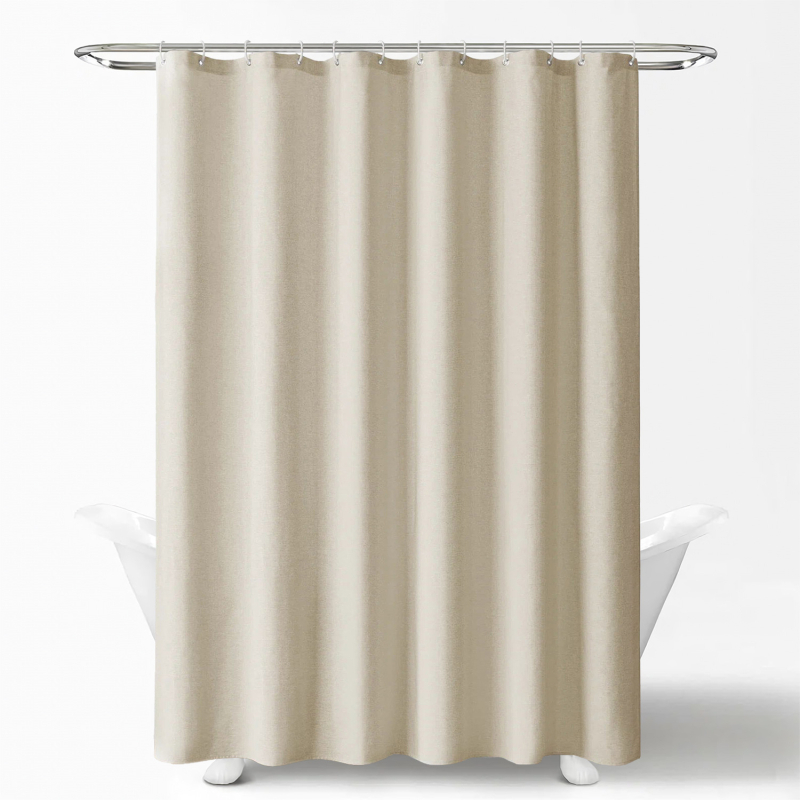 Kúpeľňový záves z polyesteru, vodeodolný, ľanová imitácia povrchovej úpravy, jednobarevný vzor, ľahký luxusný štýl, prispôsobenie k dispozícii