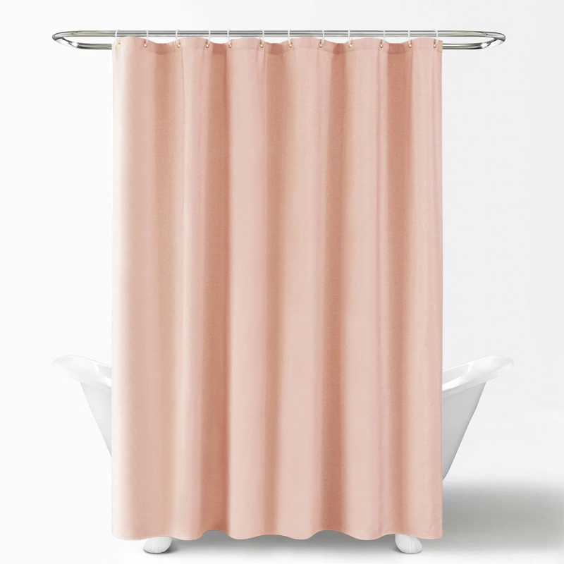 Kúpeľňový záves z polyesteru, vodeodolný, ľanová imitácia povrchovej úpravy, jednobarevný vzor, ľahký luxusný štýl, prispôsobenie k dispozícii