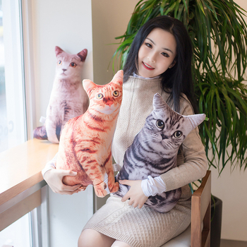 Păpușă de pluș pisică, pluș scurt, umplutură PP bumbac, pernă multifuncțională, producție personalizabilă