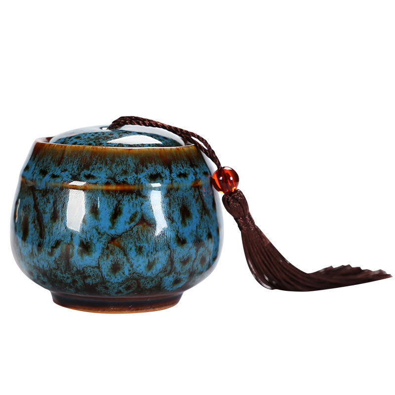 Keramický čajový kontajner so vzduchotesným uzáverom pre čaj Tieguanyin Pu'er, prenosný na cestovanie