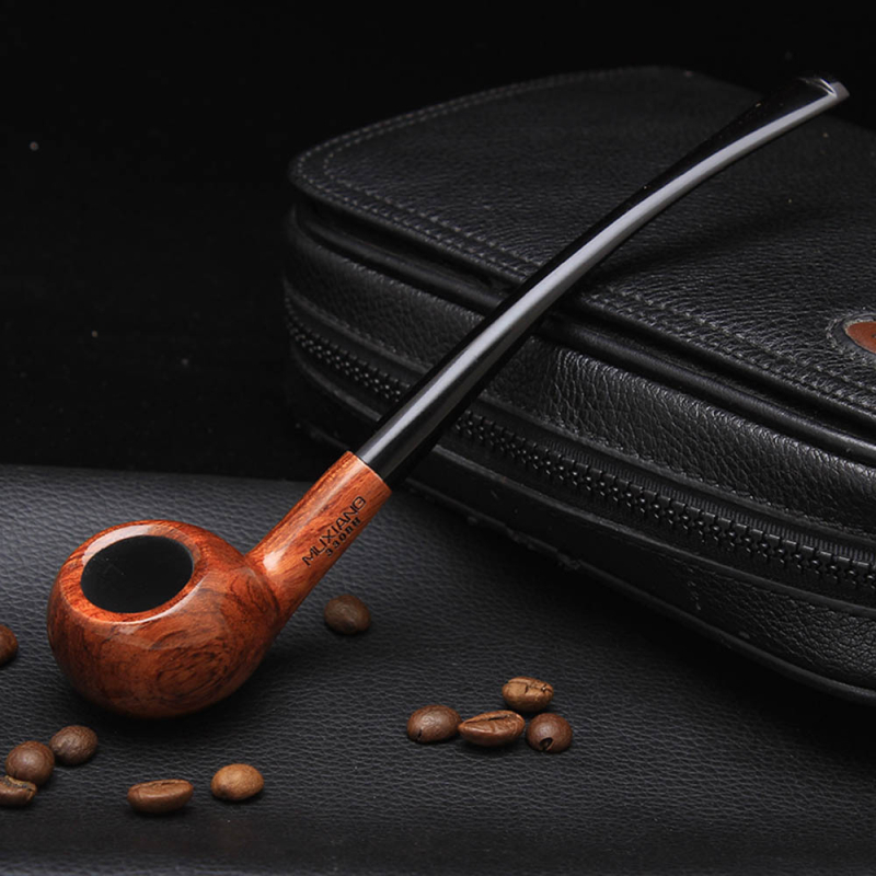 Kriaušės medžio pipa – rankų darbo, ilga rankena, su filtru