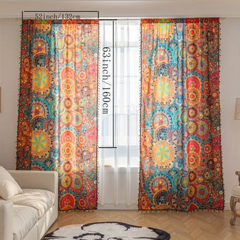 Hardvér na závesy do okien – Bohémsky vidiecký štýl súprava závesov (Model jd601099536536736; Značka: Other)