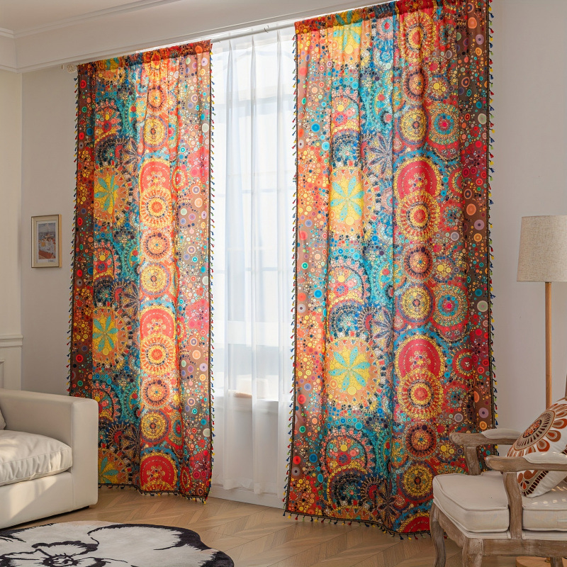 Hardvér na závesy do okien – Bohémsky vidiecký štýl súprava závesov (Model jd601099536536736; Značka: Other)