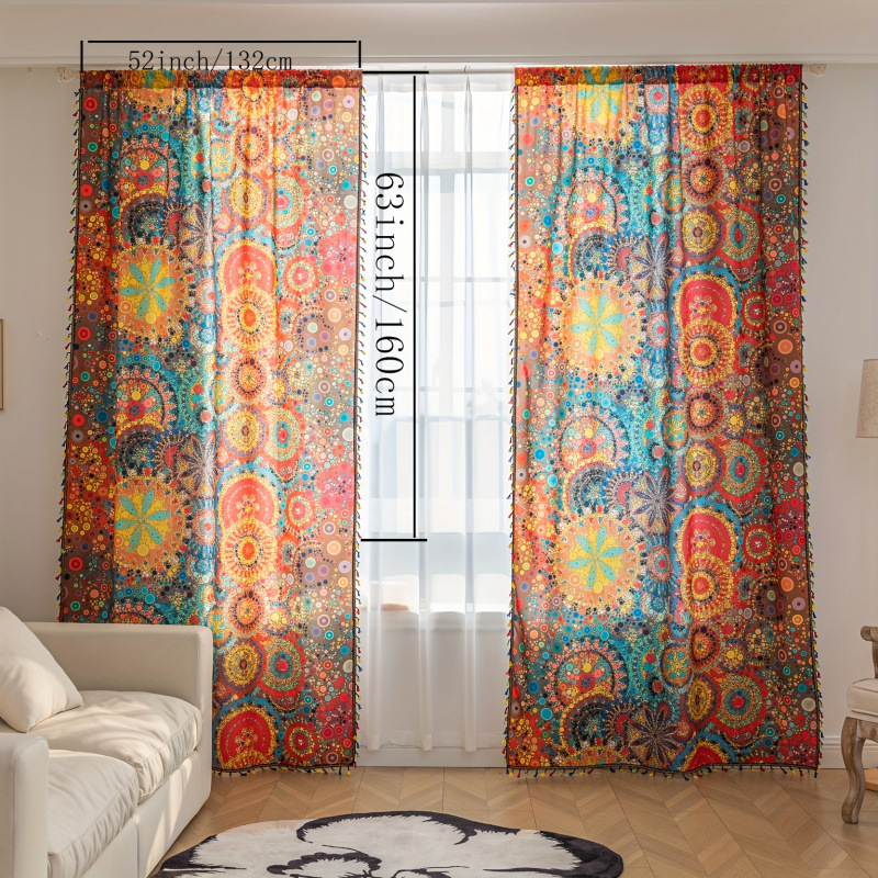 Hardvér na závesy do okien – Bohémsky vidiecký štýl súprava závesov (Model jd601099536536736; Značka: Other)