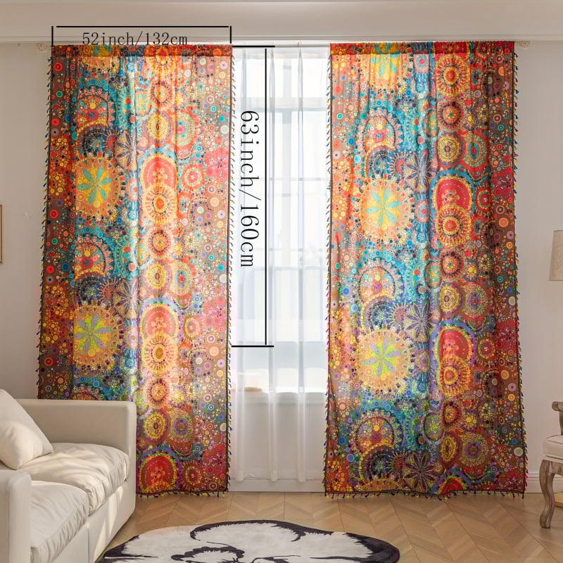 Hardvér na závesy do okien – Bohémsky vidiecký štýl súprava závesov (Model jd601099536536736; Značka: Other)