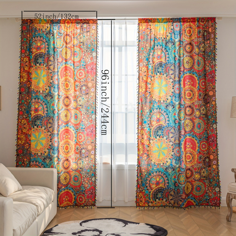 Hardvér na závesy do okien – Bohémsky vidiecký štýl súprava závesov (Model jd601099536536736; Značka: Other)