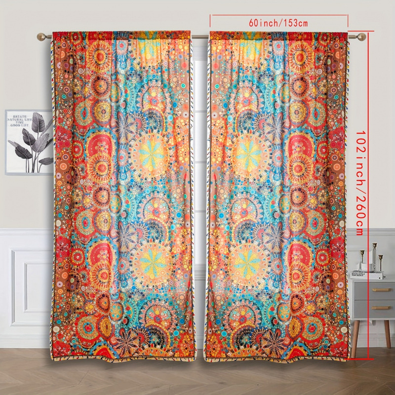 Hardvér na závesy do okien – Bohémsky vidiecký štýl súprava závesov (Model jd601099536536736; Značka: Other)