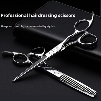 440C profesionálne nožnice na vlasy, čepeľ tvaru listu vrby, texturujúce nožnice