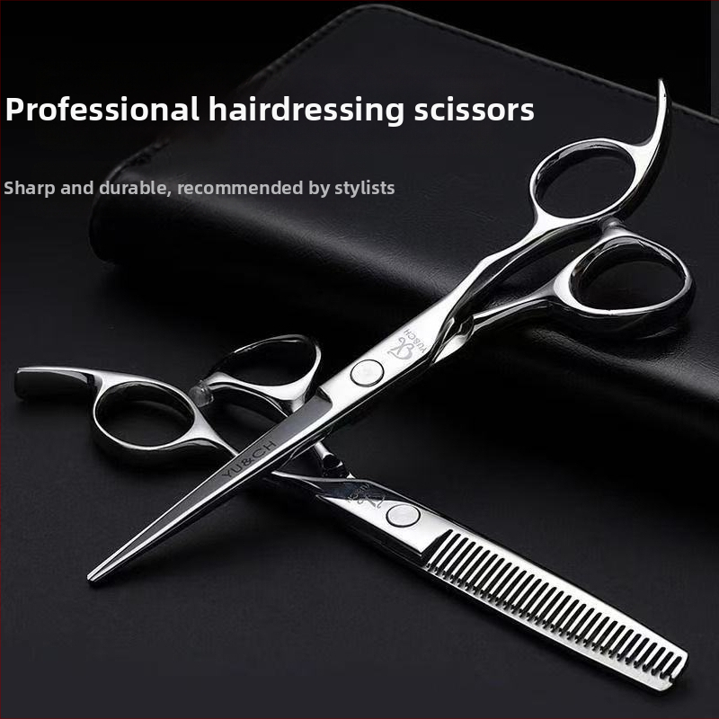 440C profesionálne nožnice na vlasy, čepeľ tvaru listu vrby, texturujúce nožnice