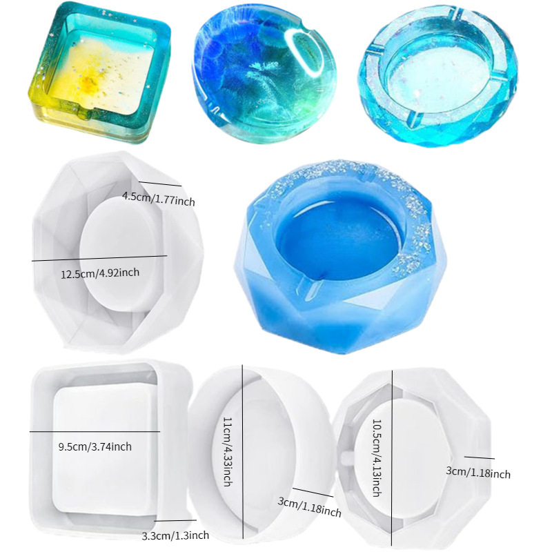 Silikónová forma na popolník pre drip-glue remeslá – Jubao Pen, model Oth-023, materiál: silikón, štýl: moderný minimalistický