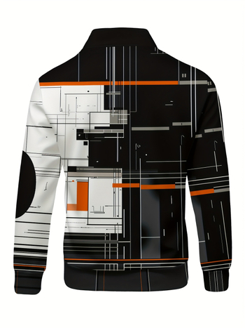 Pánske tričko s dlhým rukávom, priliehavý strih, bavlnená zmes, kockovaný vzor a výšivka, priedušné