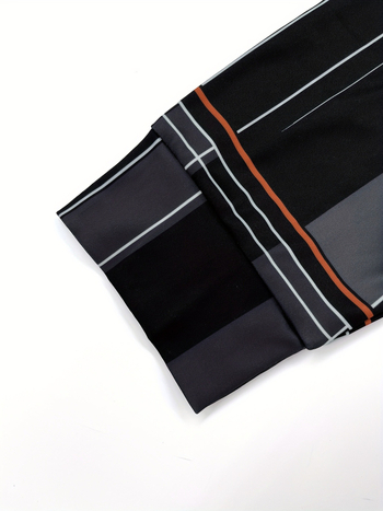 Pánske tričko s dlhým rukávom, priliehavý strih, bavlnená zmes, kockovaný vzor a výšivka, priedušné