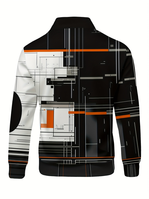 Pánske tričko s dlhým rukávom, priliehavý strih, bavlnená zmes, kockovaný vzor a výšivka, priedušné