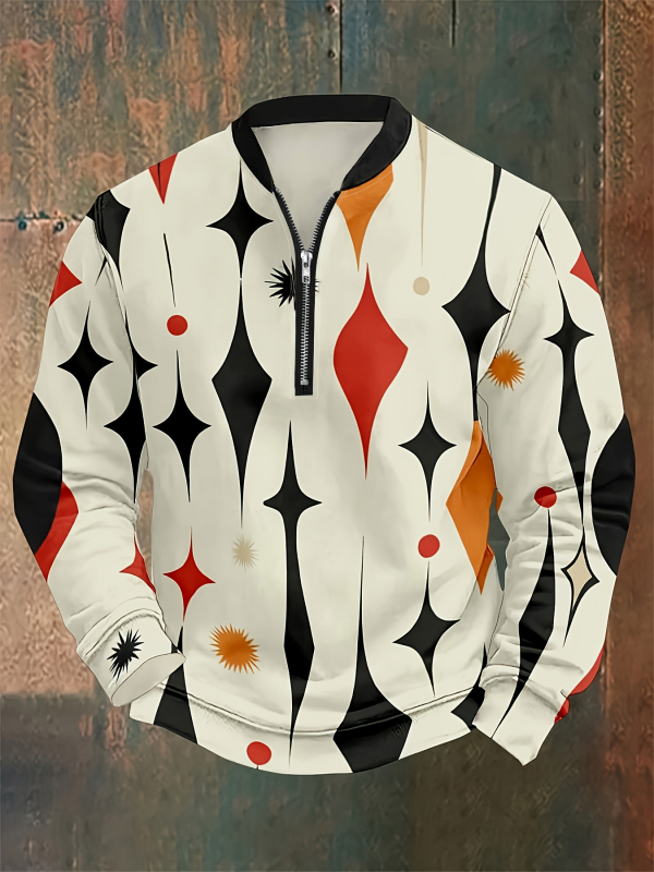 Pánske tričko s dlhým rukávom, priliehavý strih, bavlnená zmes, kockovaný vzor a výšivka, priedušné