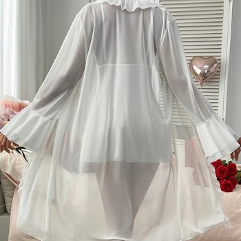 Sieťový set spodnej bielizne na domáce nosenie, polyesterová tkanina, V-krk, bez rukávov, stredná hmotnosť 141–160 g/m²