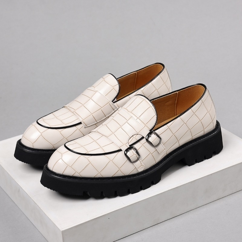 Loafers casual din piele pentru bărbați, fără șireturi (partea superioară PU, talpă din cauciuc, vârf din piele, stil business)