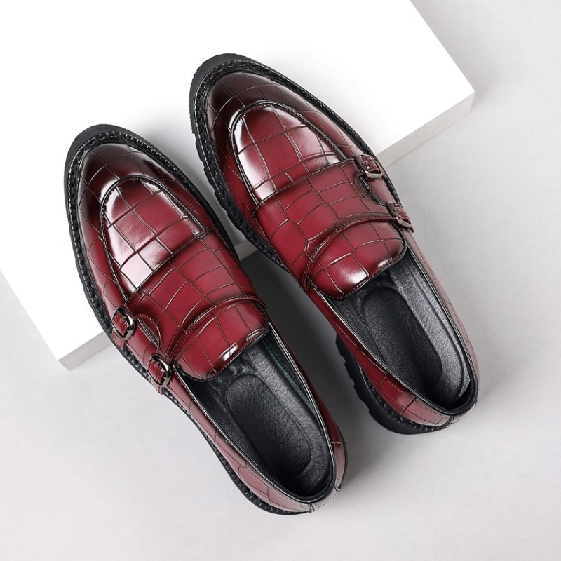 Loafers casual din piele pentru bărbați, fără șireturi (partea superioară PU, talpă din cauciuc, vârf din piele, stil business)