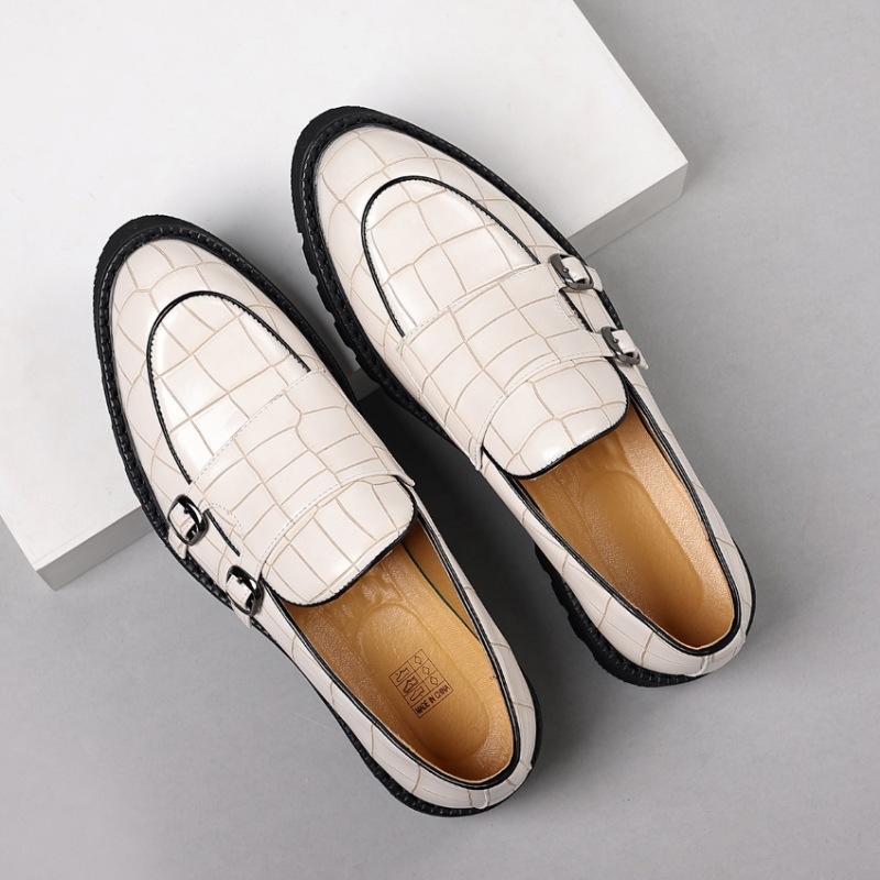 Loafers casual din piele pentru bărbați, fără șireturi (partea superioară PU, talpă din cauciuc, vârf din piele, stil business)