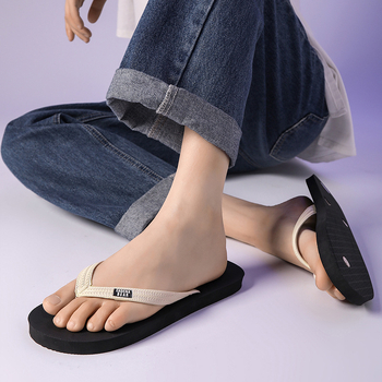 Pánske EVA flip-flopy – protišmykové, priedušné, retro hrubá podrážka, otvorený prst, na pláž