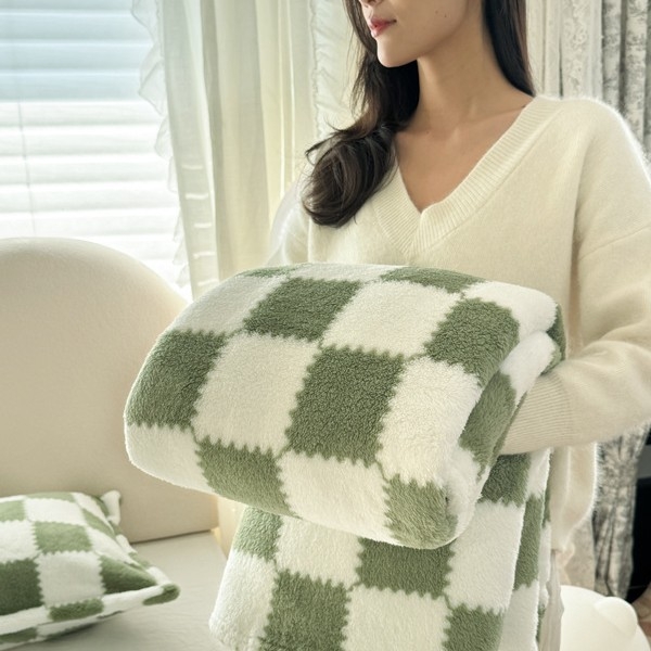 Jubilee Dream Flanelová hrubá deka s kockovaným vzorom na pohovku a popoludňajšie zdriemnutie, prispôsobiteľná, Hmotnosť 300, Sezóna jar–jesen, Zmršťovanie 2–3%