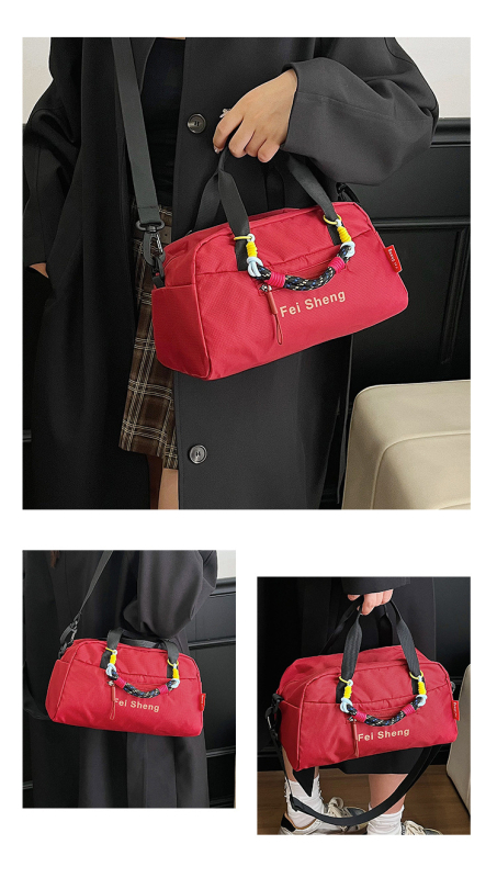 Geantă crossbody din nylon, stil urban minimalist, geantă mică pătrată, închidere cu fermoar, căptușeală din poliester