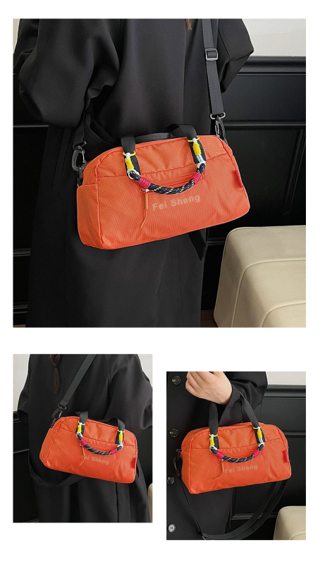 Geantă crossbody din nylon, stil urban minimalist, geantă mică pătrată, închidere cu fermoar, căptușeală din poliester