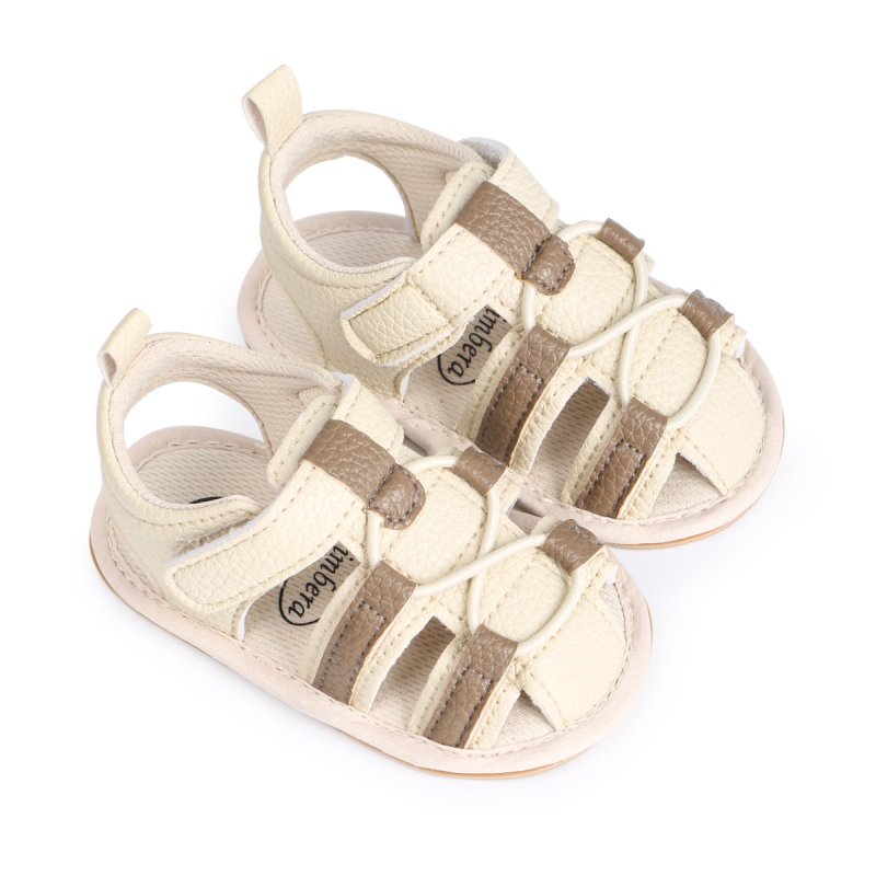 Sandale pentru copii de vară, vârf închis, design anti-kick, respirante, închidere Velcro, talpă din cauciuc antiderapantă