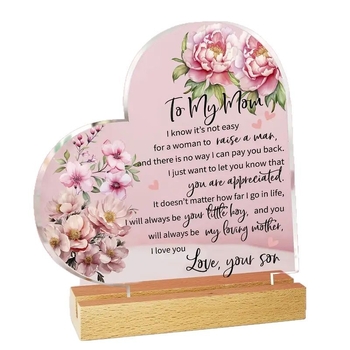 Srcoliki akrilni stolni ukras, modernog umjetničkog stila, otisak, idealan kao osobni dar za suvenir s putovanja, završetak studija ili useljenje