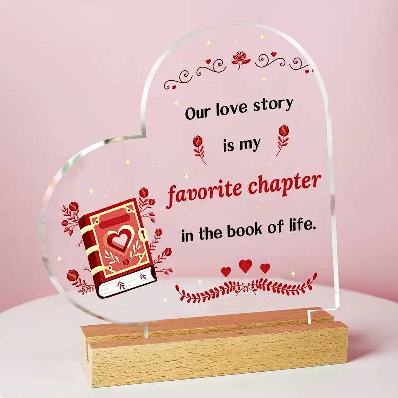 Srcoliki akrilni stolni ukras, modernog umjetničkog stila, otisak, idealan kao osobni dar za suvenir s putovanja, završetak studija ili useljenje