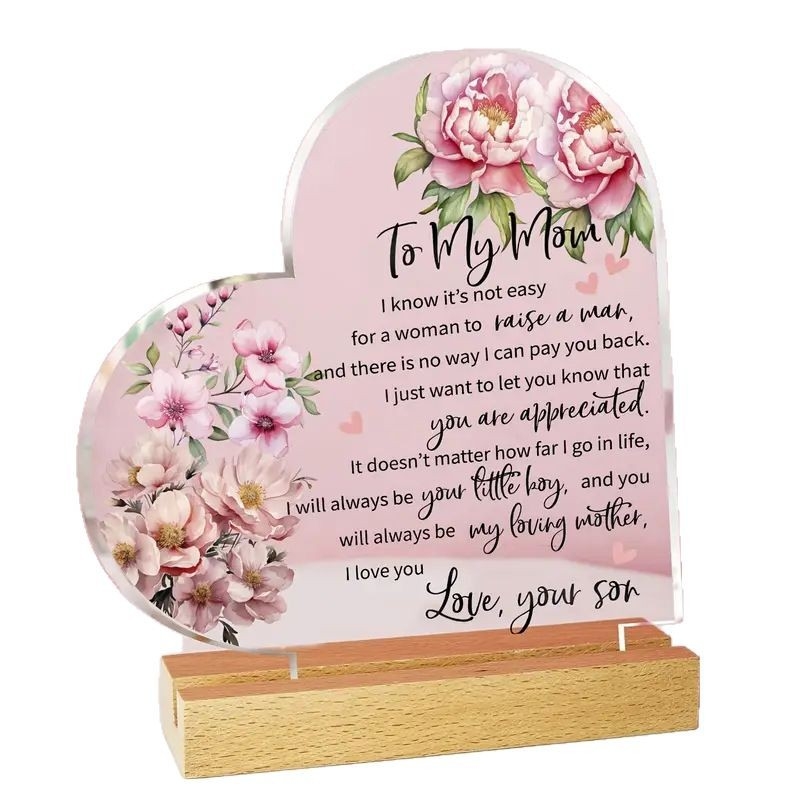 Srcoliki akrilni stolni ukras, modernog umjetničkog stila, otisak, idealan kao osobni dar za suvenir s putovanja, završetak studija ili useljenje