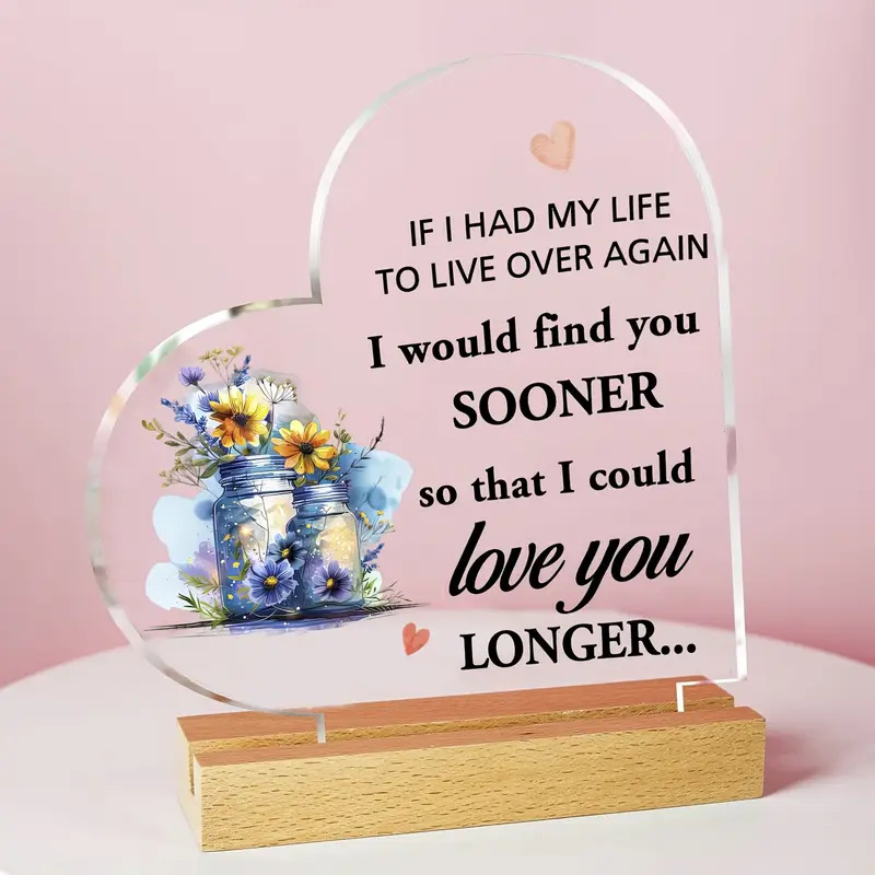 Srcoliki akrilni stolni ukras, modernog umjetničkog stila, otisak, idealan kao osobni dar za suvenir s putovanja, završetak studija ili useljenje