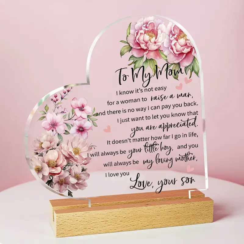 Srcoliki akrilni stolni ukras, modernog umjetničkog stila, otisak, idealan kao osobni dar za suvenir s putovanja, završetak studija ili useljenje