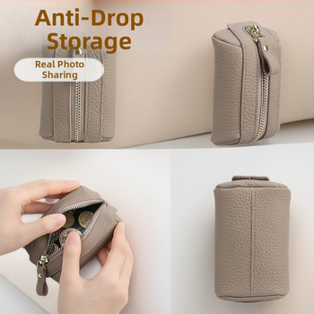 Kožená kapsička na kľúče, unisex, skladacia, 1 sklad, mestský minimalistický štýl