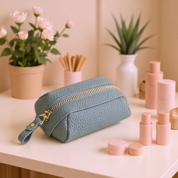 Kožená kapsička na kľúče, unisex, skladacia, 1 sklad, mestský minimalistický štýl