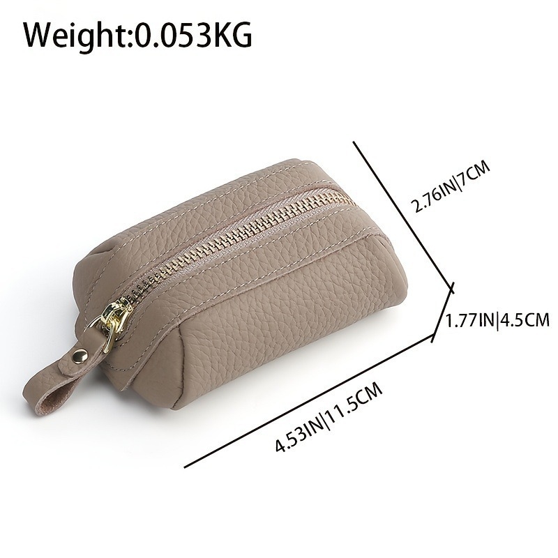 Kožená kapsička na kľúče, unisex, skladacia, 1 sklad, mestský minimalistický štýl