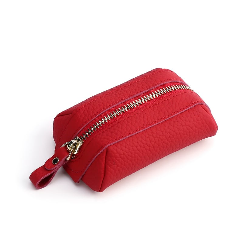 Kožená kapsička na kľúče, unisex, skladacia, 1 sklad, mestský minimalistický štýl