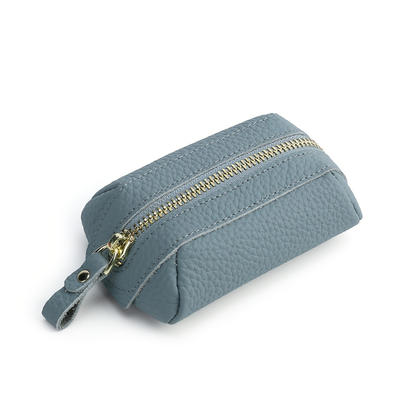 Kožená kapsička na kľúče, unisex, skladacia, 1 sklad, mestský minimalistický štýl