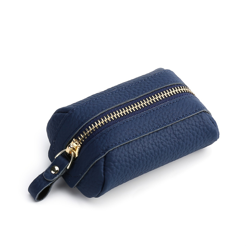 Kožená kapsička na kľúče, unisex, skladacia, 1 sklad, mestský minimalistický štýl