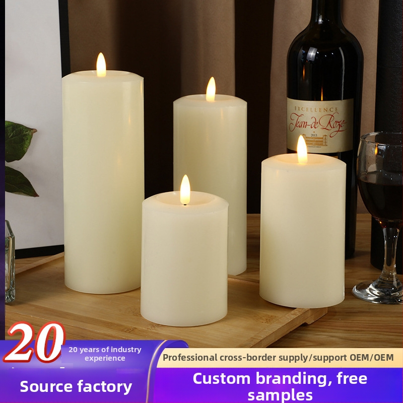 Elektronická sviečka, cylindrického tvaru, plastová, s diaľkovým ovládaním a prispôsobením