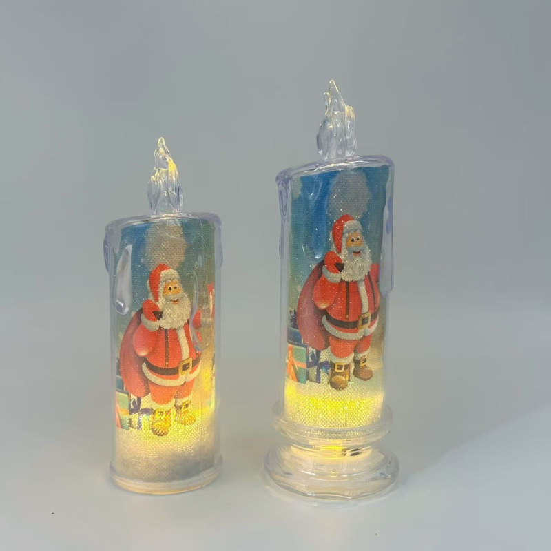 Öövalgustus Jõulude kunstlik küünal sisseehitatud akuga, akrüülvarjuga, geomeetriline LED-küünal meeleoluks dekoratsiooniks