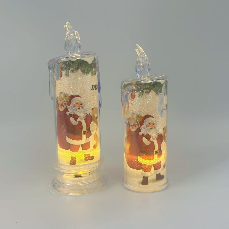 Öövalgustus Jõulude kunstlik küünal sisseehitatud akuga, akrüülvarjuga, geomeetriline LED-küünal meeleoluks dekoratsiooniks