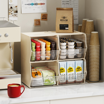 Ράφι αποθήκευσης τσαγιού και καψουλών καφέ — PET+PP, ιαπωνικού στυλ, επιτραπέζιο και τοίχου, κυκλοφόρησε το 2025