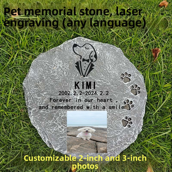 Kruhová pamätná socha psa pre záhradu z ekologickej syntetickej živice, leštená a čiastočne ručne vyrábaná