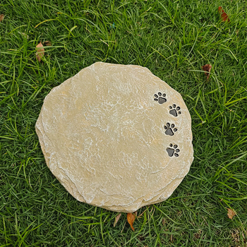 Kruhová pamätná socha psa pre záhradu z ekologickej syntetickej živice, leštená a čiastočne ručne vyrábaná