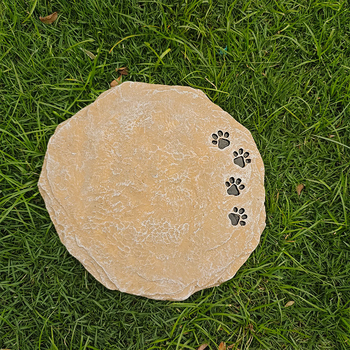 Kruhová pamätná socha psa pre záhradu z ekologickej syntetickej živice, leštená a čiastočne ručne vyrábaná