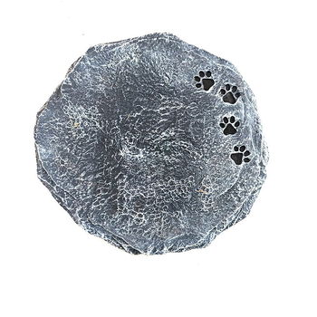 Kruhová pamätná socha psa pre záhradu z ekologickej syntetickej živice, leštená a čiastočne ručne vyrábaná