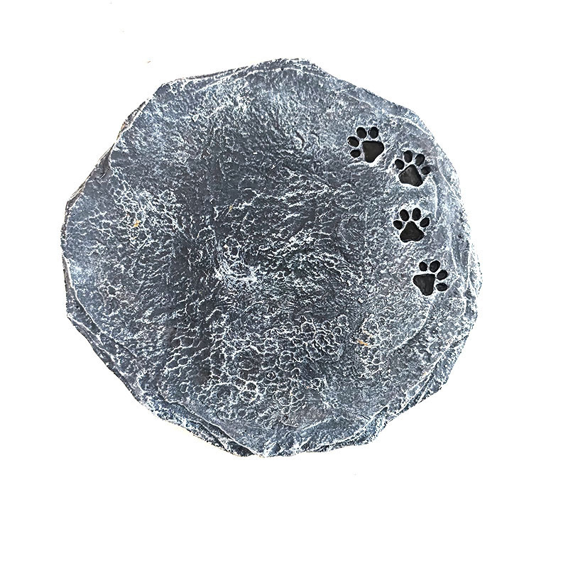 Kruhová pamätná socha psa pre záhradu z ekologickej syntetickej živice, leštená a čiastočne ručne vyrábaná