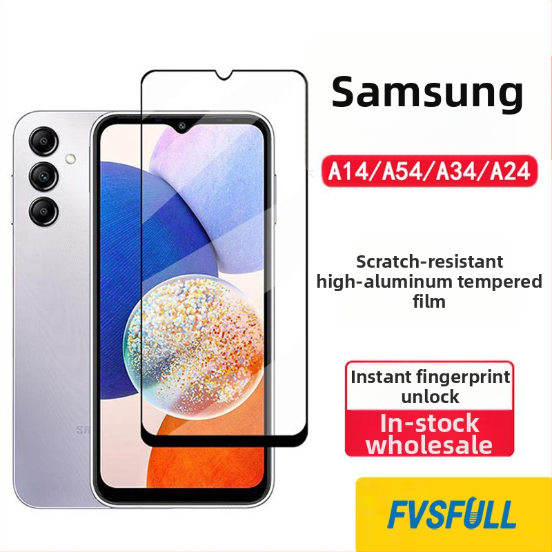 Temperēta stikla ekrāna aizsargs Samsung Galaxy A14/A24/A34/A54 – pilns ekrāns, izturīgs pret sprādzienu, pret putekļiem, pret nospiedumiem, pret krišanu