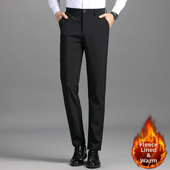Pánske nohavice na oblek, business casual, rovný strih, polyester, jeseň