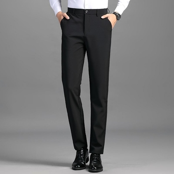 Pánske nohavice na oblek, business casual, rovný strih, polyester, jeseň